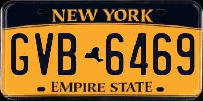 NY license plate GVB6469