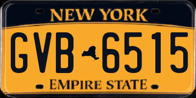NY license plate GVB6515