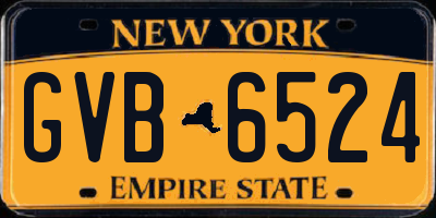 NY license plate GVB6524