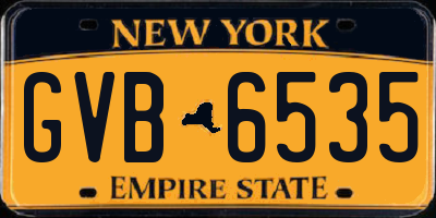 NY license plate GVB6535