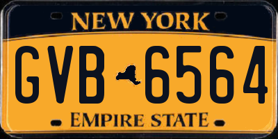 NY license plate GVB6564