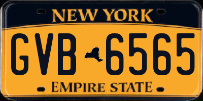 NY license plate GVB6565