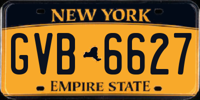 NY license plate GVB6627