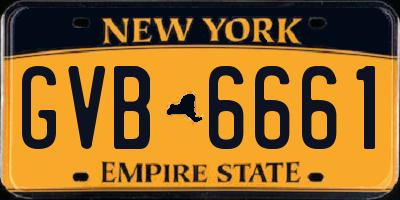 NY license plate GVB6661