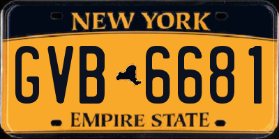 NY license plate GVB6681