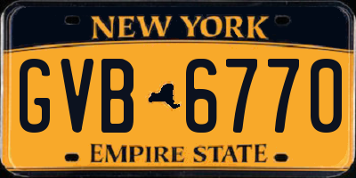 NY license plate GVB6770
