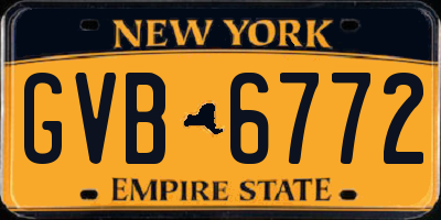 NY license plate GVB6772