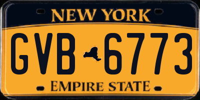 NY license plate GVB6773
