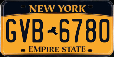NY license plate GVB6780