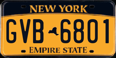 NY license plate GVB6801