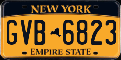 NY license plate GVB6823