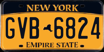 NY license plate GVB6824