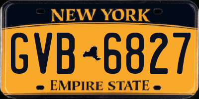 NY license plate GVB6827
