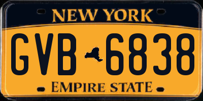 NY license plate GVB6838