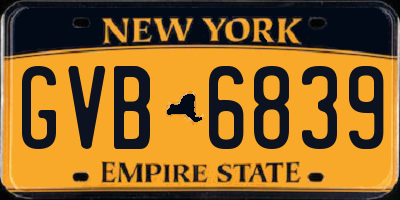 NY license plate GVB6839
