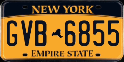 NY license plate GVB6855