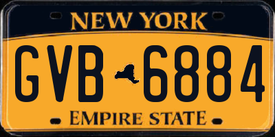 NY license plate GVB6884