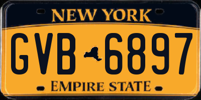 NY license plate GVB6897