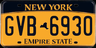 NY license plate GVB6930