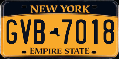 NY license plate GVB7018