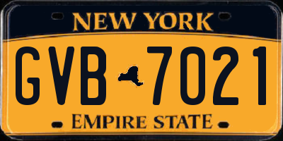 NY license plate GVB7021