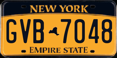 NY license plate GVB7048