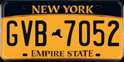 NY license plate GVB7052