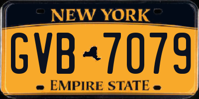 NY license plate GVB7079