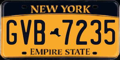 NY license plate GVB7235