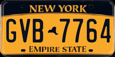 NY license plate GVB7764
