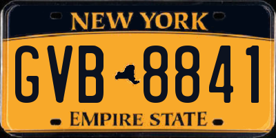 NY license plate GVB8841