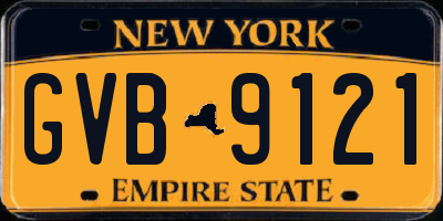 NY license plate GVB9121