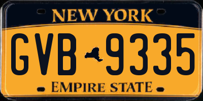 NY license plate GVB9335