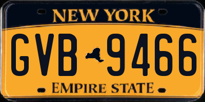 NY license plate GVB9466
