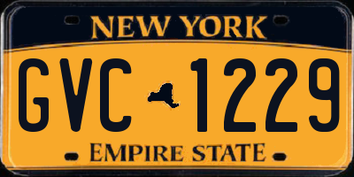 NY license plate GVC1229