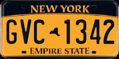 NY license plate GVC1342