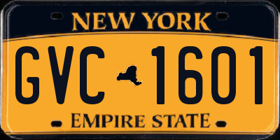 NY license plate GVC1601