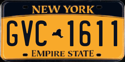 NY license plate GVC1611