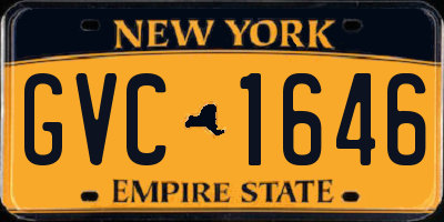 NY license plate GVC1646