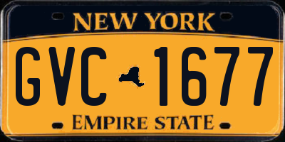 NY license plate GVC1677