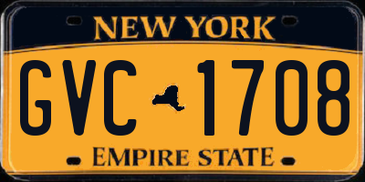 NY license plate GVC1708