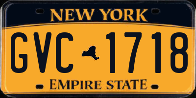 NY license plate GVC1718