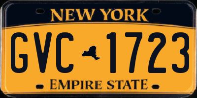 NY license plate GVC1723