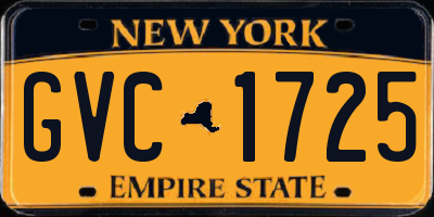 NY license plate GVC1725