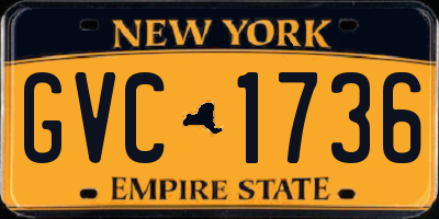 NY license plate GVC1736