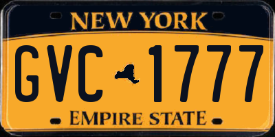 NY license plate GVC1777