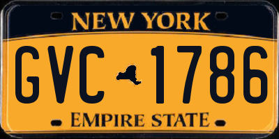 NY license plate GVC1786