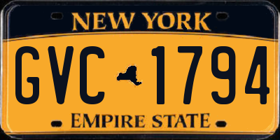 NY license plate GVC1794