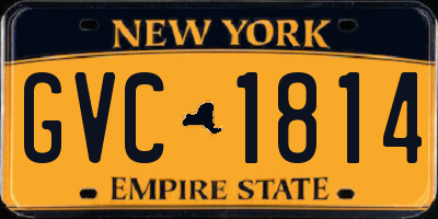 NY license plate GVC1814
