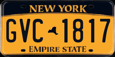 NY license plate GVC1817